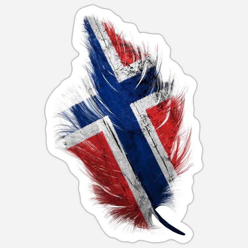 Feather Norway - Sticker size S (10 x 10 cm) - white matte