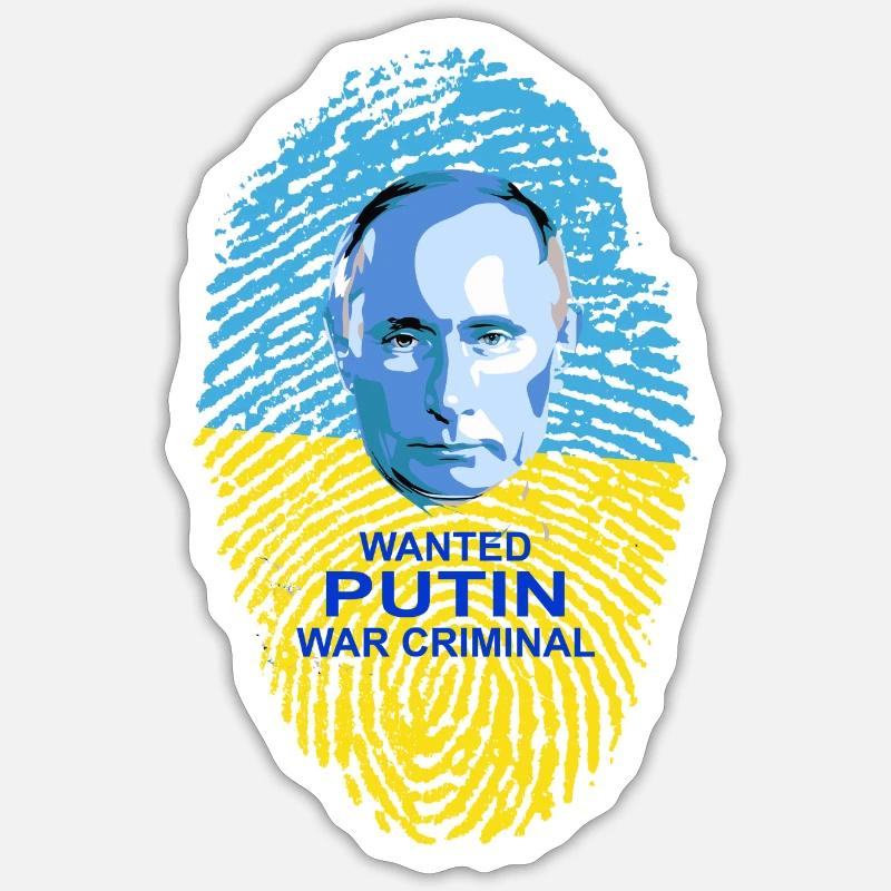 Recherché: POUTINE - Sticker taille S (10 x 10 cm) - blanc mat