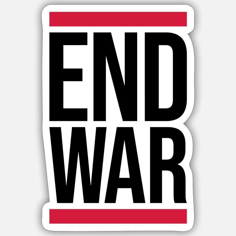 End War Stop - Sticker Größe S (10 x 10 cm) - Mattweiß