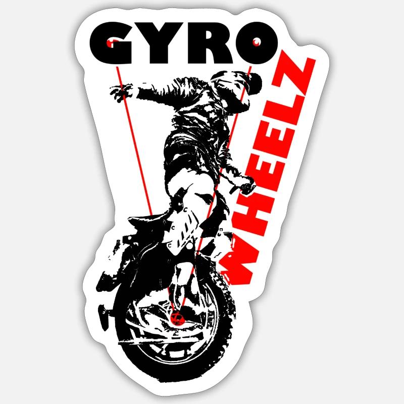 Gyroride1 - Sticker taille S (10 x 10 cm) - blanc mat