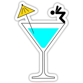 Pool Party | Cocktail Springer - Sticker Größe S (10 x 10 cm) - Mattweiß - Vorne