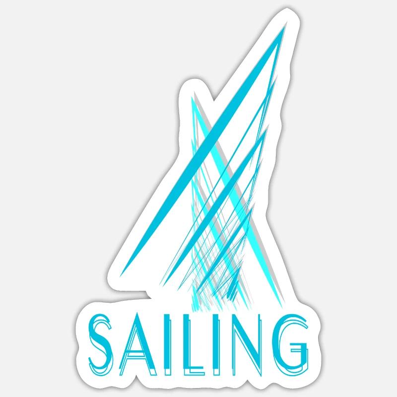 Sailing - Sticker taille S (10 x 10 cm) - blanc mat