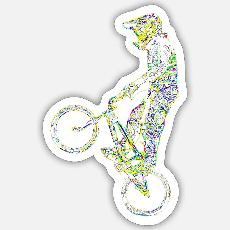 bmx racing - Sticker taille S (10 x 10 cm) - blanc mat