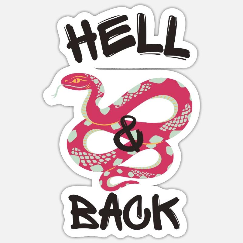 Hell and Back - Sticker Größe S (10 x 10 cm) - Mattweiß