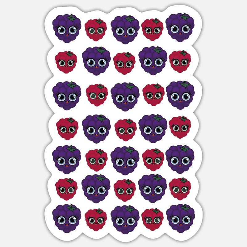 Billy Blackberry & Ruby Framboise Sticker taille S (10 x 10 cm)