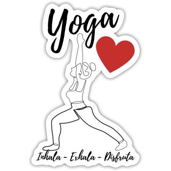 Série de yoga Inhale Exhale Enjoy - Sticker taille S (10 x 10 cm) - blanc mat - Devant