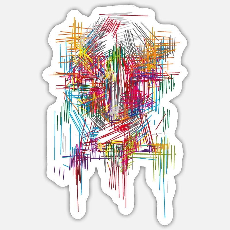 Abstract - Sticker size S (10 x 10 cm) - white matte