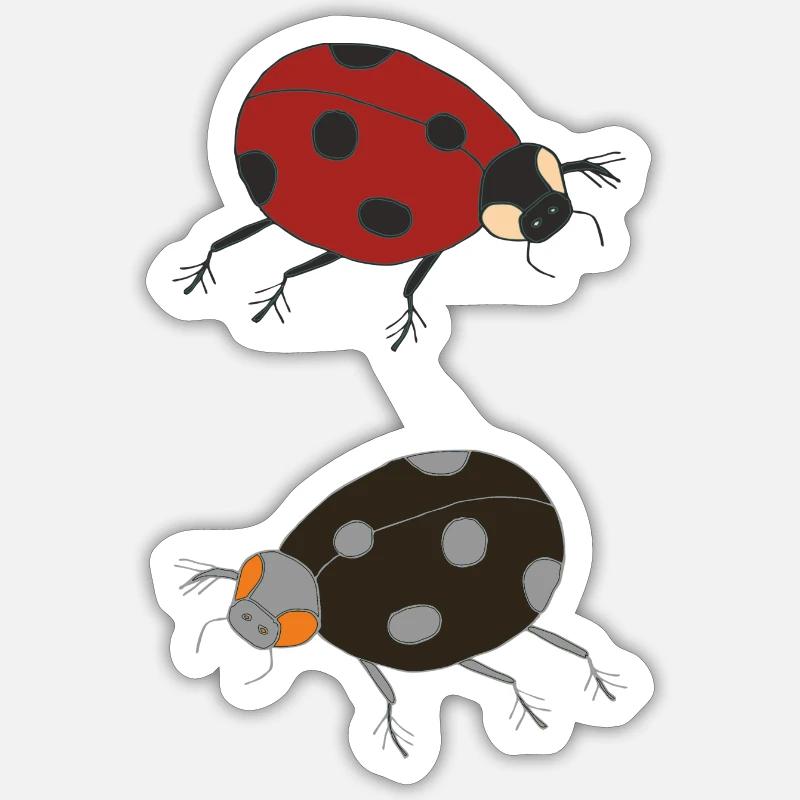ladybug duo colored Sticker size S (10 x 10 cm)