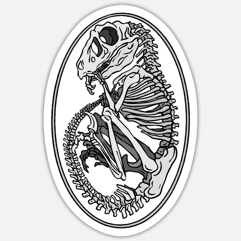 Dino Egg Skeleton - Sticker size S (10 x 10 cm) - white matte