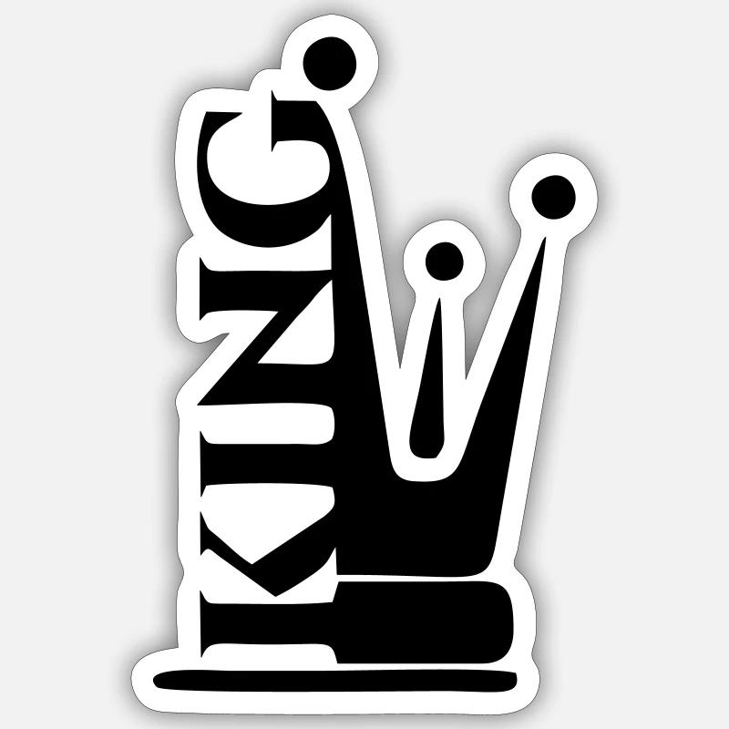 king - Sticker size S (10 x 10 cm) - white matte