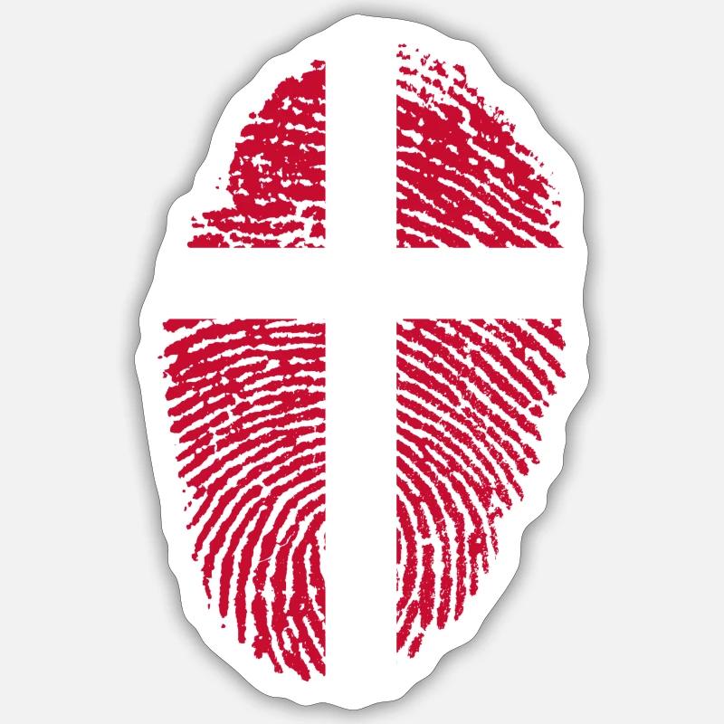 Drapeau du Danemark - Sticker taille S (10 x 10 cm) - blanc mat