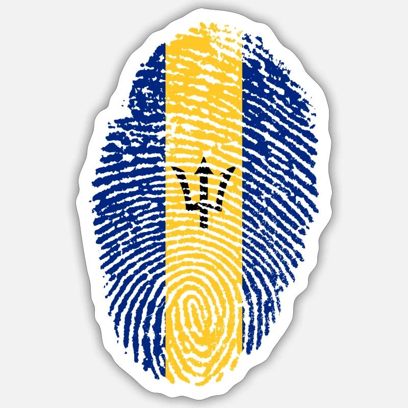 Barbade - Sticker taille S (10 x 10 cm) - blanc mat