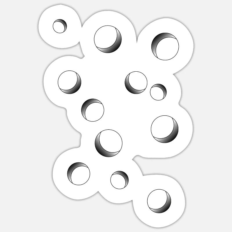 Löcher im Bauch - optischer Effekt - Sticker Größe S (10 x 10 cm) - Mattweiß
