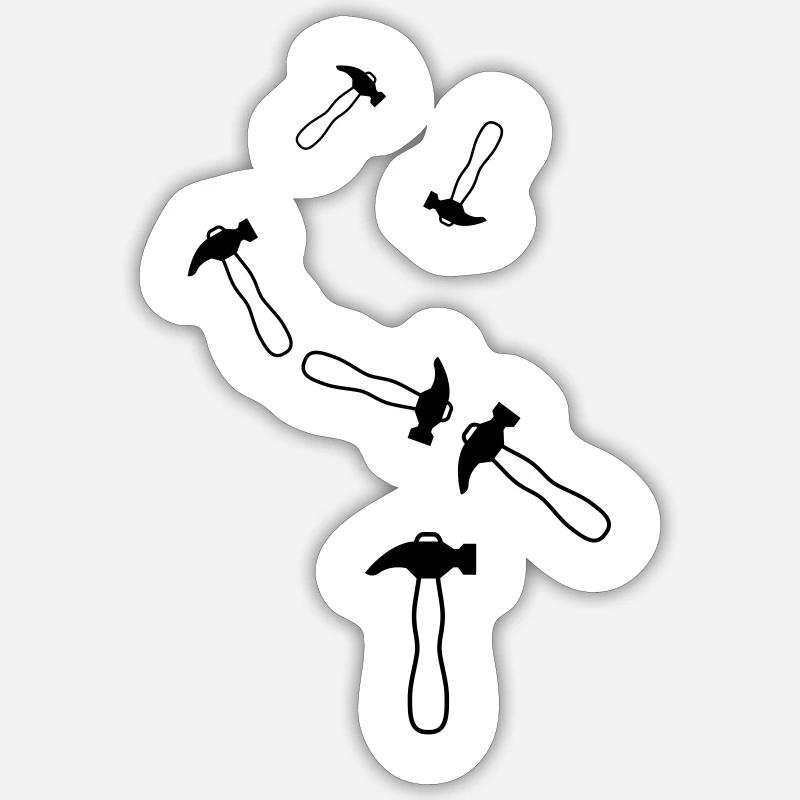 Symbole du marteau - Sticker taille S (10 x 10 cm) - blanc mat