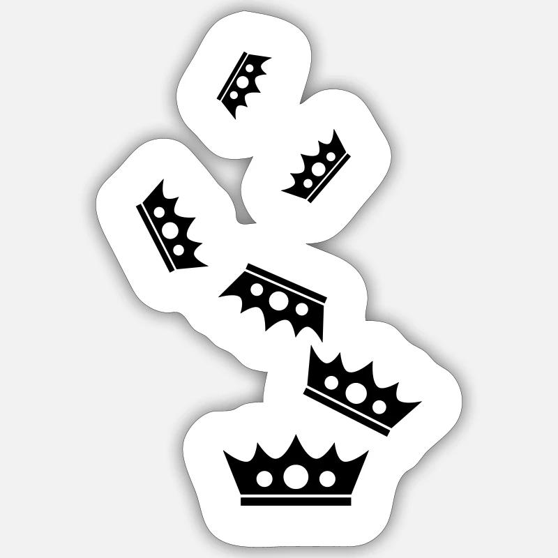 Krone Silhouette icon - Sticker Größe S (10 x 10 cm) - Mattweiß