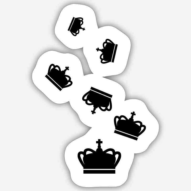 Couronne - Sticker taille S (10 x 10 cm) - blanc mat