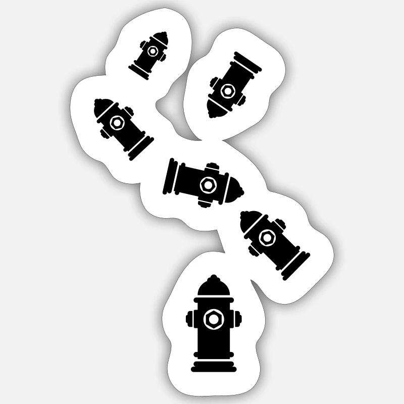 Hydrant Icon - Sticker Größe S (10 x 10 cm) - Mattweiß