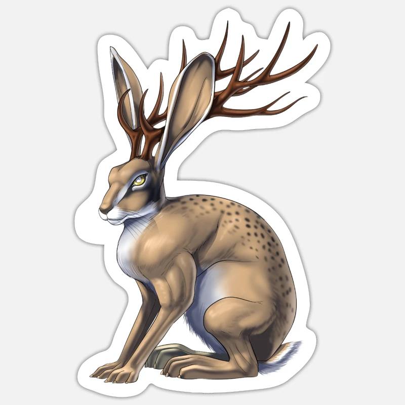 Cryptid Creature Jackalope Sticker size S (10 x 10 cm)
