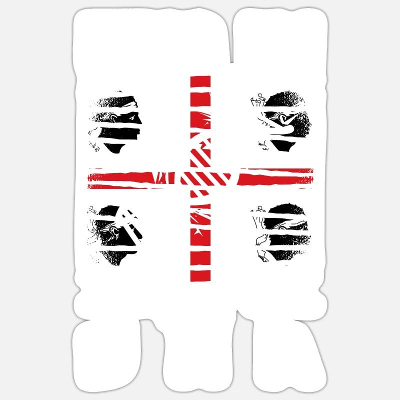 Sardaigne Drapeau Sardaigne Drapeau Sardegna Drapeau - Sticker taille S (10 x 10 cm) - blanc mat