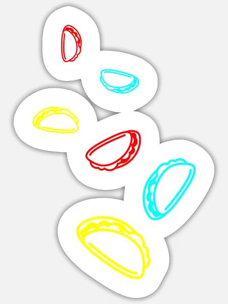 Burrito Symbol - Sticker Größe S (10 x 10 cm) - Mattweiß