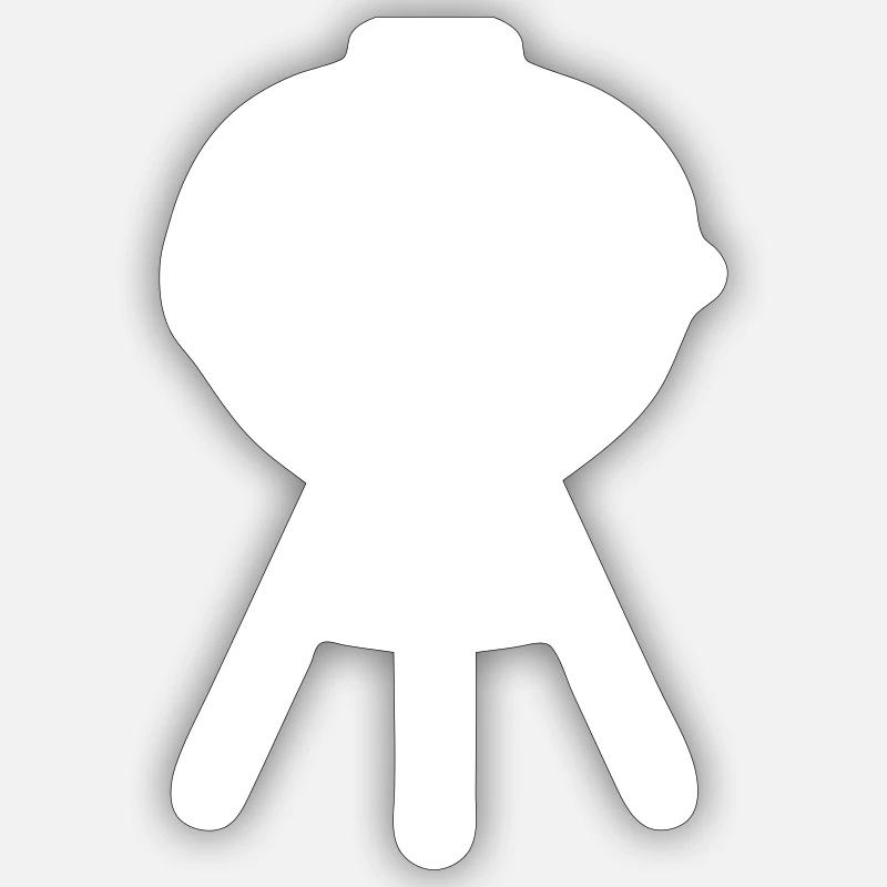 BBQ Grill KOHLE GRILLER - Sticker Größe S (10 x 10 cm) - Mattweiß