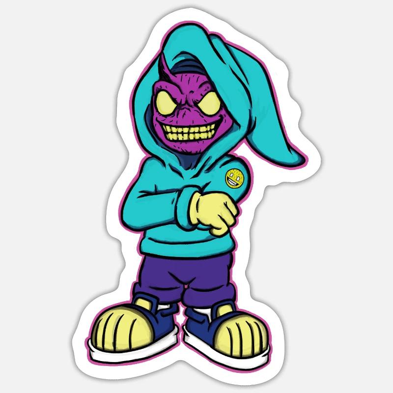 Neon Troll - Sticker size S (10 x 10 cm) - white matte