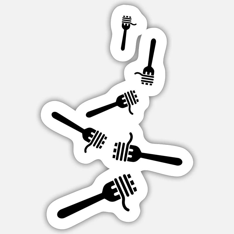 Spaghetti symbol - Sticker size S (10 x 10 cm) - white matte