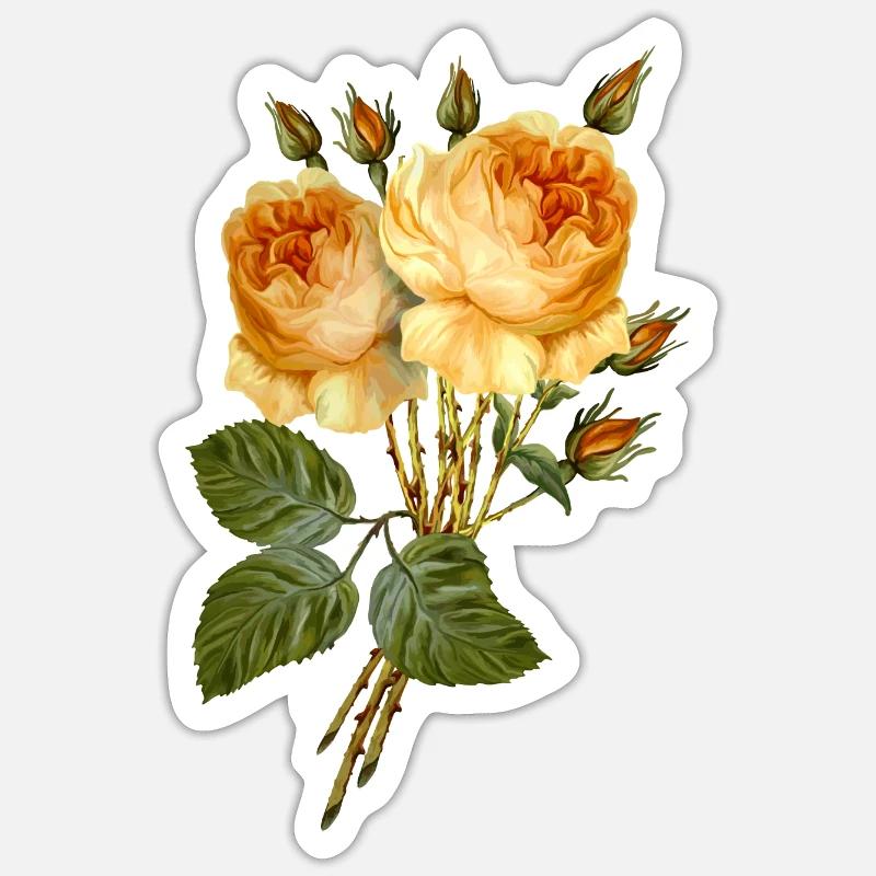 Fleur - Sticker taille S (10 x 10 cm) - blanc mat