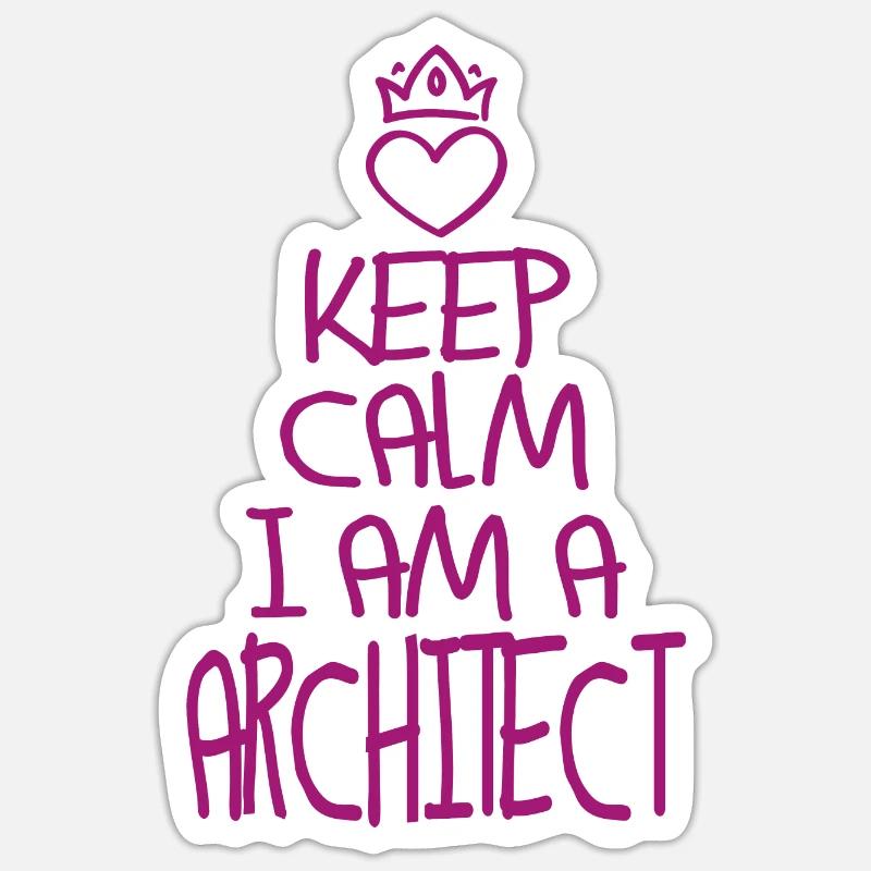 Keep Calm Architect Cool Architect Gift Sticker size S (10 x 10 cm)