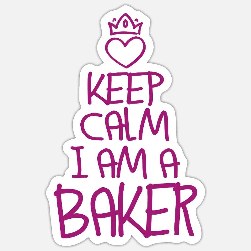 Keep Calm Bäcker cool Bäcker Geschenk - Sticker Größe S (10 x 10 cm) - Mattweiß