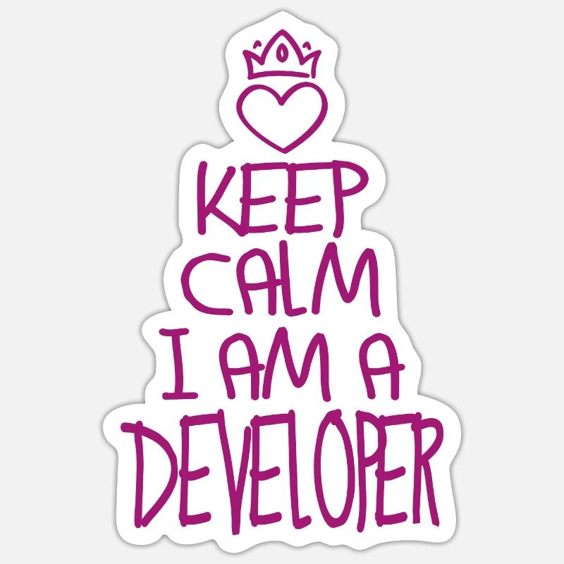 Keep Calm Software Developer Cool Gift Sticker size S (10 x 10 cm)
