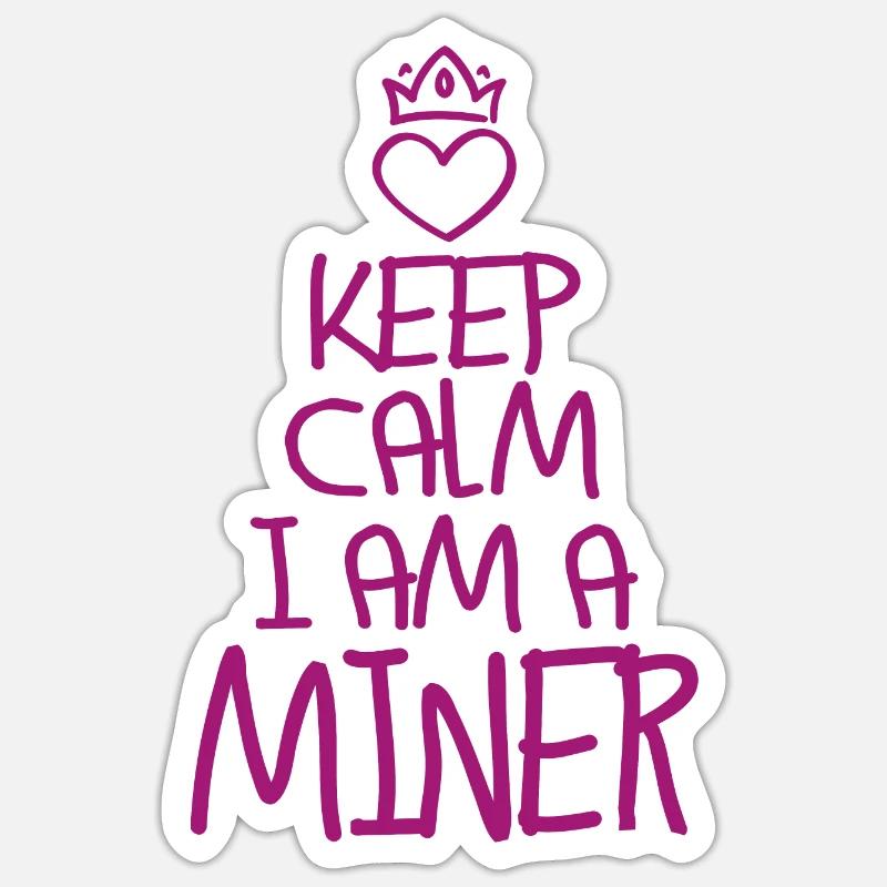 Keep Calm Bergwerkarbeiter - Sticker Größe S (10 x 10 cm) - Mattweiß