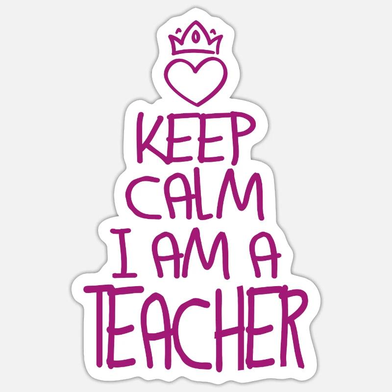 Keep Calm Lehrer cool Lehrer Geschenk - Sticker Größe S (10 x 10 cm) - Mattweiß