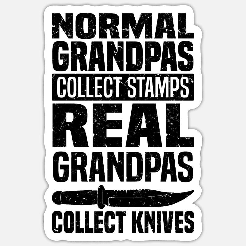 Messer Sammlung | Messersammler Hobby Geschenkidee - Sticker Größe S (10 x 10 cm) - Mattweiß