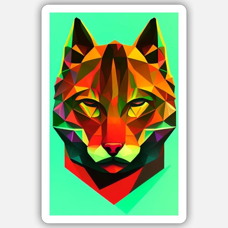 Polygonaler Wolf Sticker Größe S (10 x 10 cm)