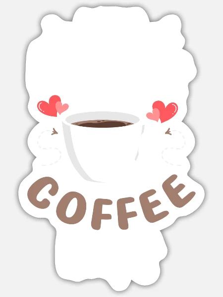 Kaffeeliebhaber Morgenmuffel Frühaufsteher Trinken - Sticker Größe S (10 x 10 cm) - Mattweiß