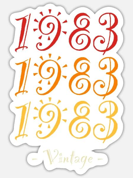 Jahrgang 1983 - Sticker Größe S (10 x 10 cm) - Mattweiß