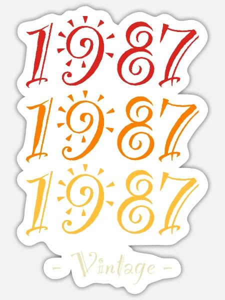 Jahrgang 1987 - Sticker Größe S (10 x 10 cm) - Mattweiß