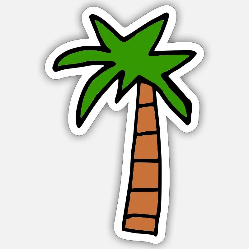 Palmier - Sticker taille S (10 x 10 cm) - blanc mat