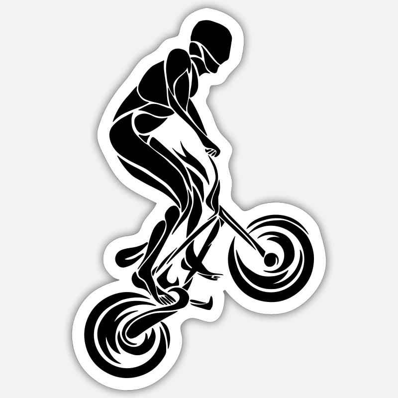 BMX Rider Triabal - Sticker size S (10 x 10 cm) - white matte
