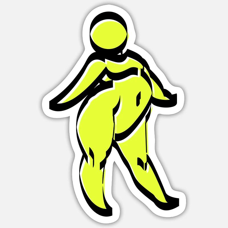 chubby yellow - Sticker size S (10 x 10 cm) - white matte