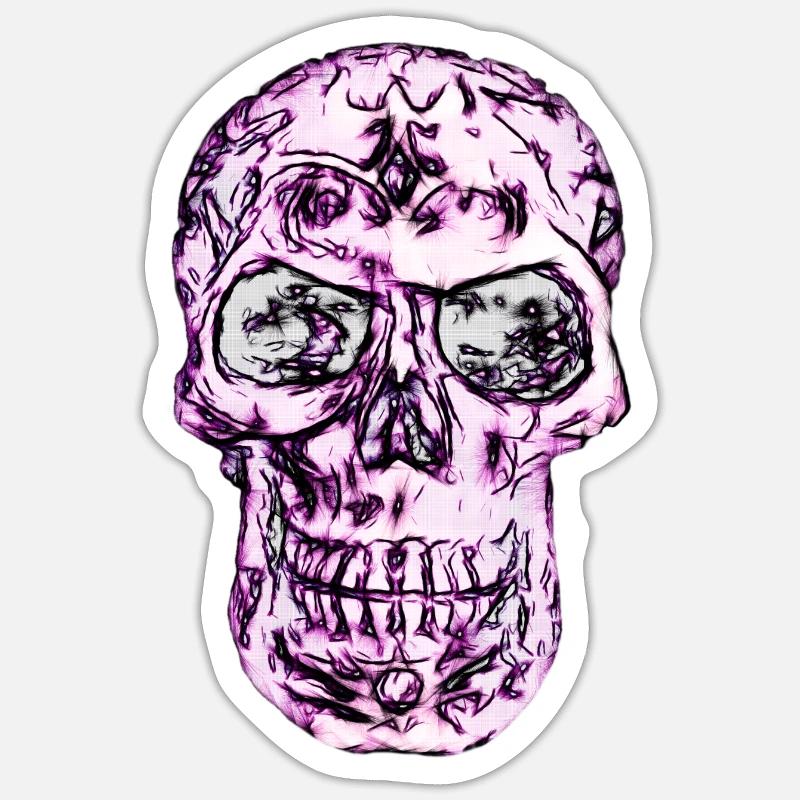 Calavera - Sticker taille S (10 x 10 cm) - blanc mat