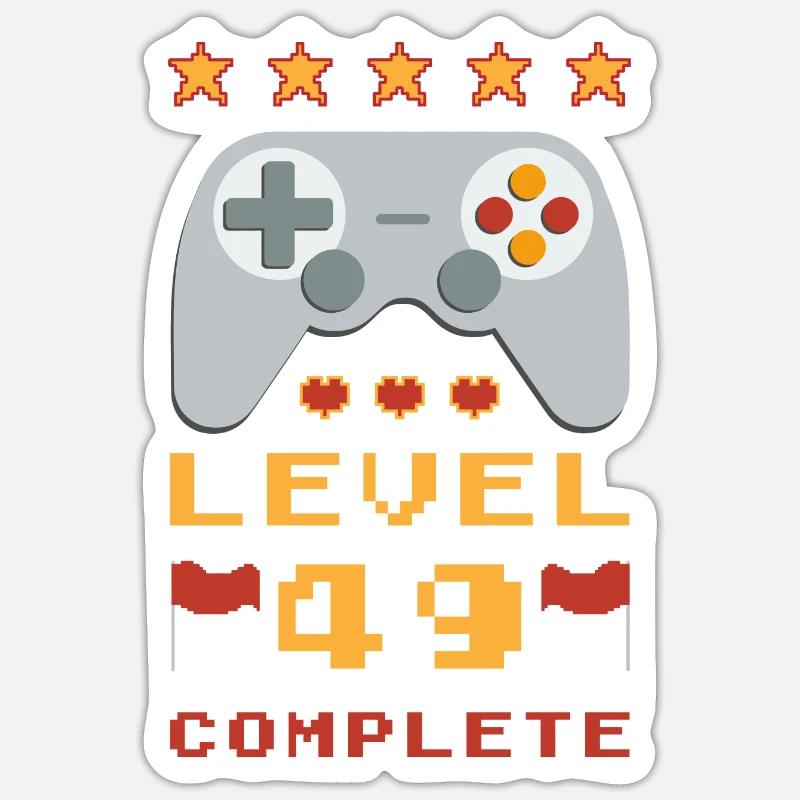 49. Geburtstag Level 49 Complete Sticker Größe S (10 x 10 cm)
