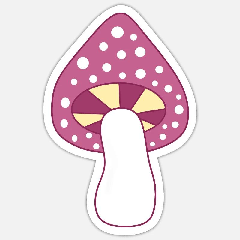 Mushroom fly agaric violet pattern customizable Sticker size S (10 x 10 cm)