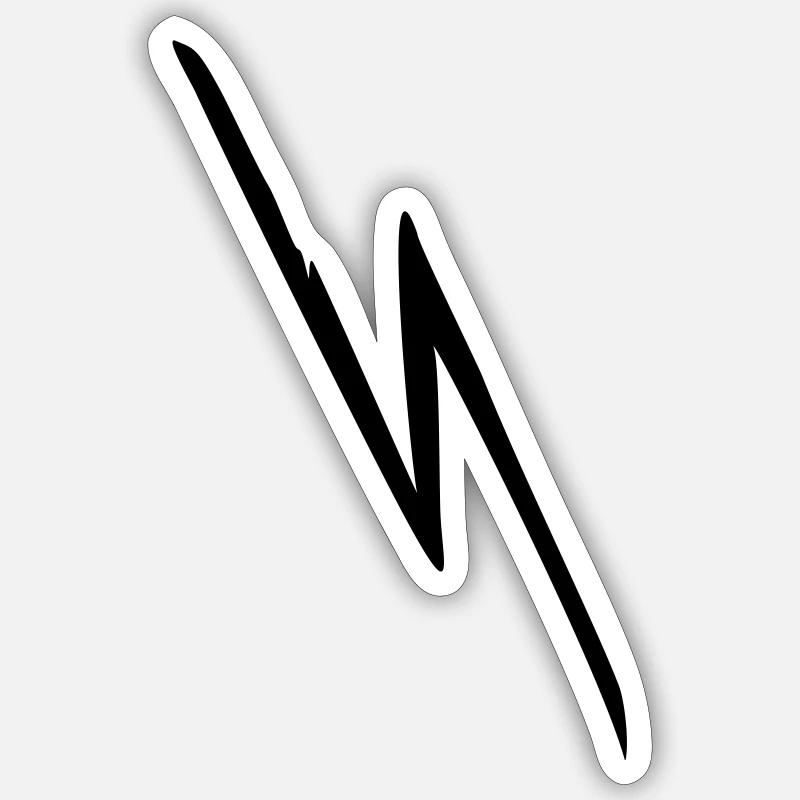 Blitz (1C, D) - Sticker Größe S (10 x 10 cm) - Mattweiß