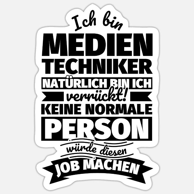 Medientechniker Geschenke - Sticker Größe S (10 x 10 cm) - Mattweiß