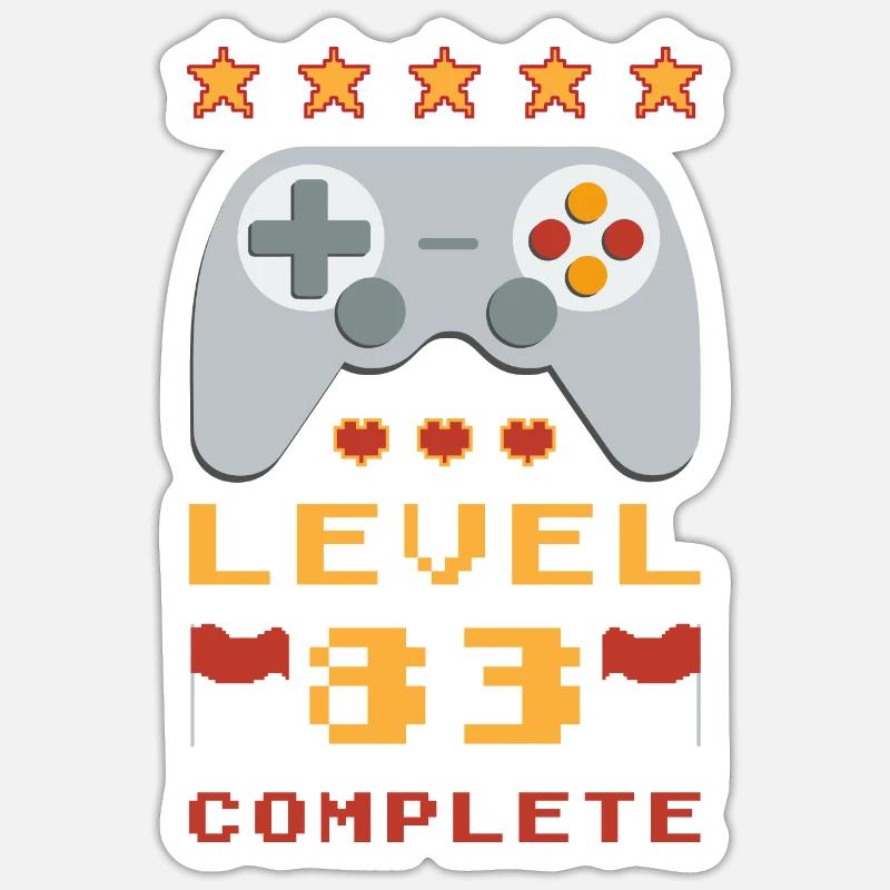 83rd Birthday Level 83 Complete - Sticker size S (10 x 10 cm) - white matte