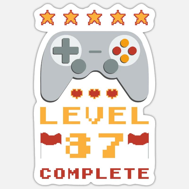 87th Birthday Level 87 Complete - Sticker size S (10 x 10 cm) - white matte