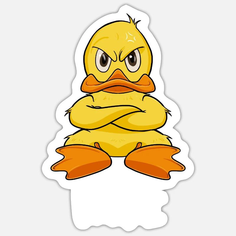 Nope Funny Lazy Duck - Sticker size S (10 x 10 cm) - white matte
