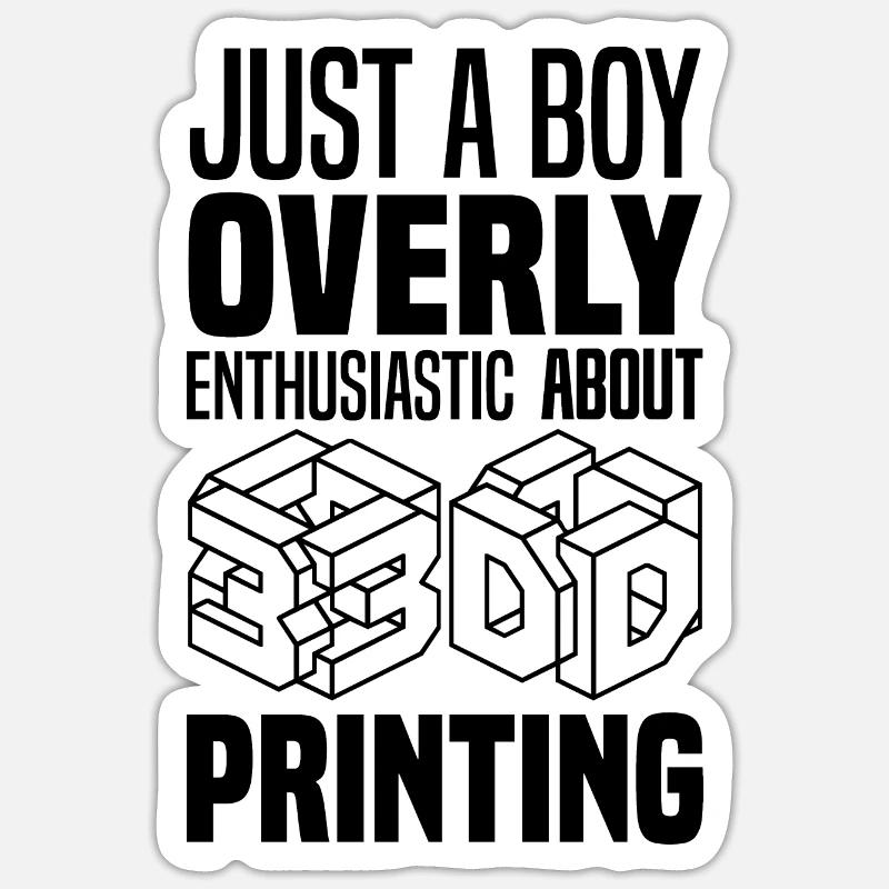 3D Printer - Sticker size S (10 x 10 cm) - white matte